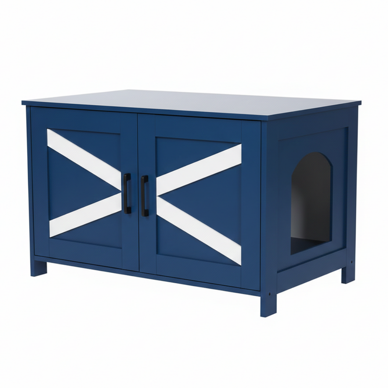 Cat Litter Box Enclosure Cabinet With Barn Door And Side Entry