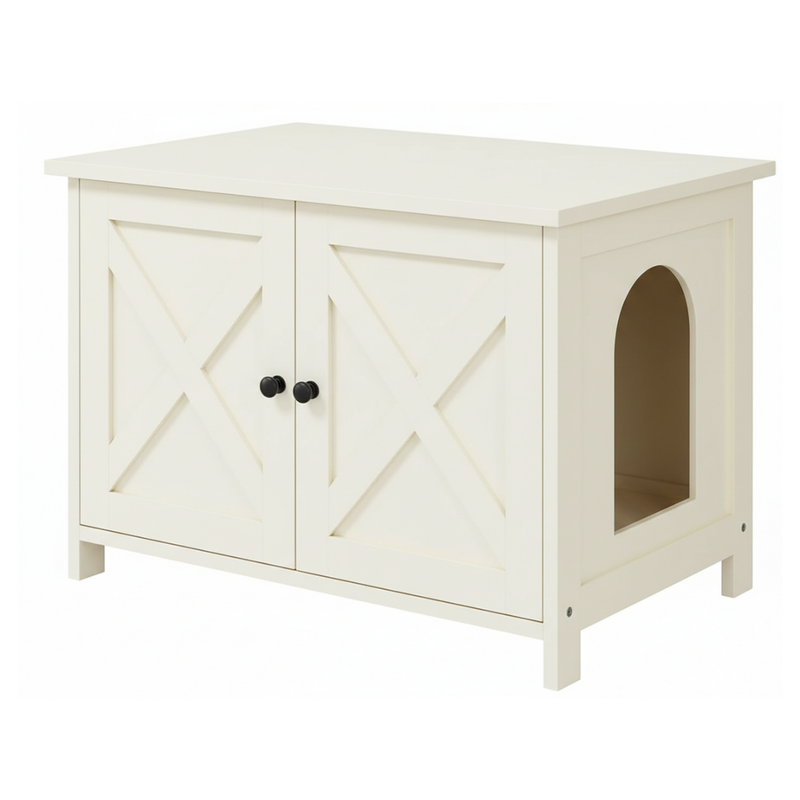 Cat Litter Box Enclosure Furniture With Removable Divider End Table