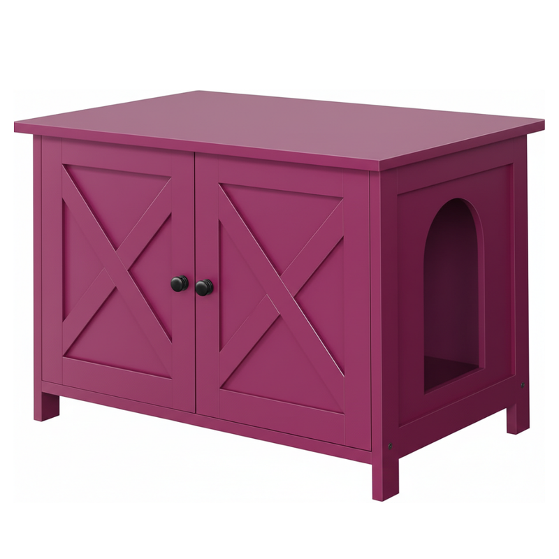 Cat Litter Box Enclosure Furniture With Removable Divider End Table