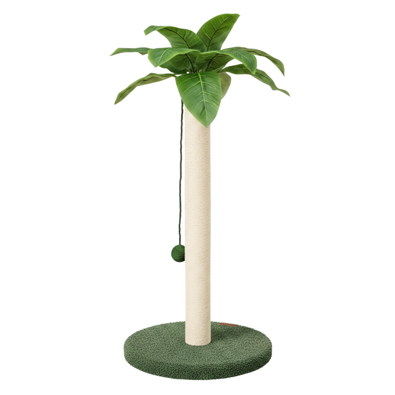 Vertical Cat Scratching Post with Sisal Pole, Dangling Ball, and Base