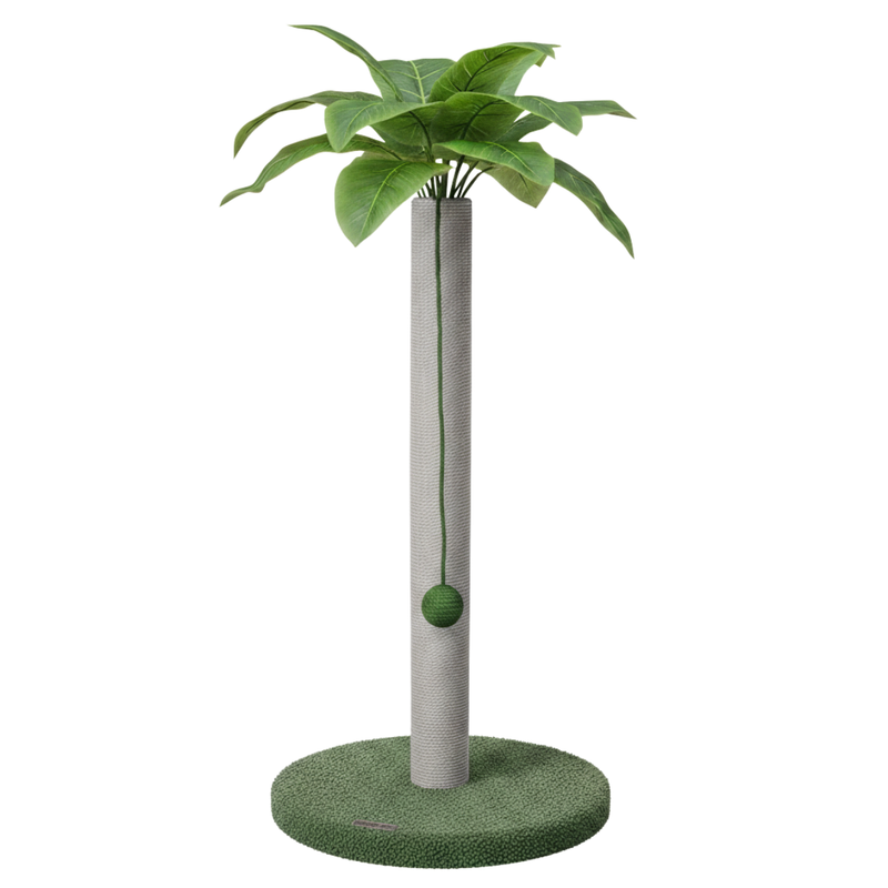 Vertical Cat Scratching Post with Sisal Pole, Dangling Ball, and Base