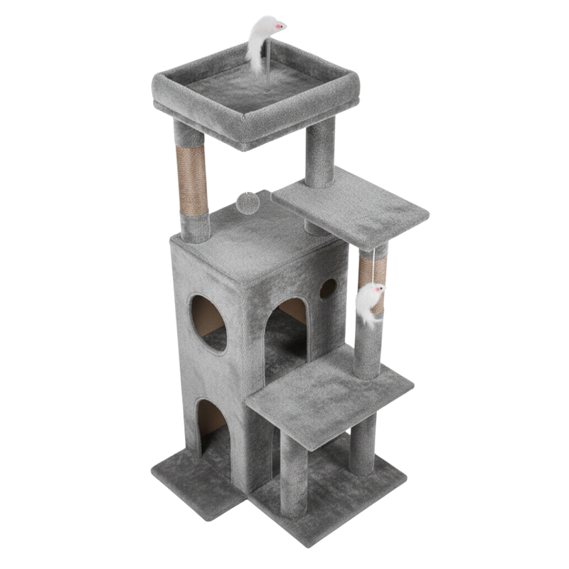 Cat Tree Tower for with Steps, Scratching Posts and Caves