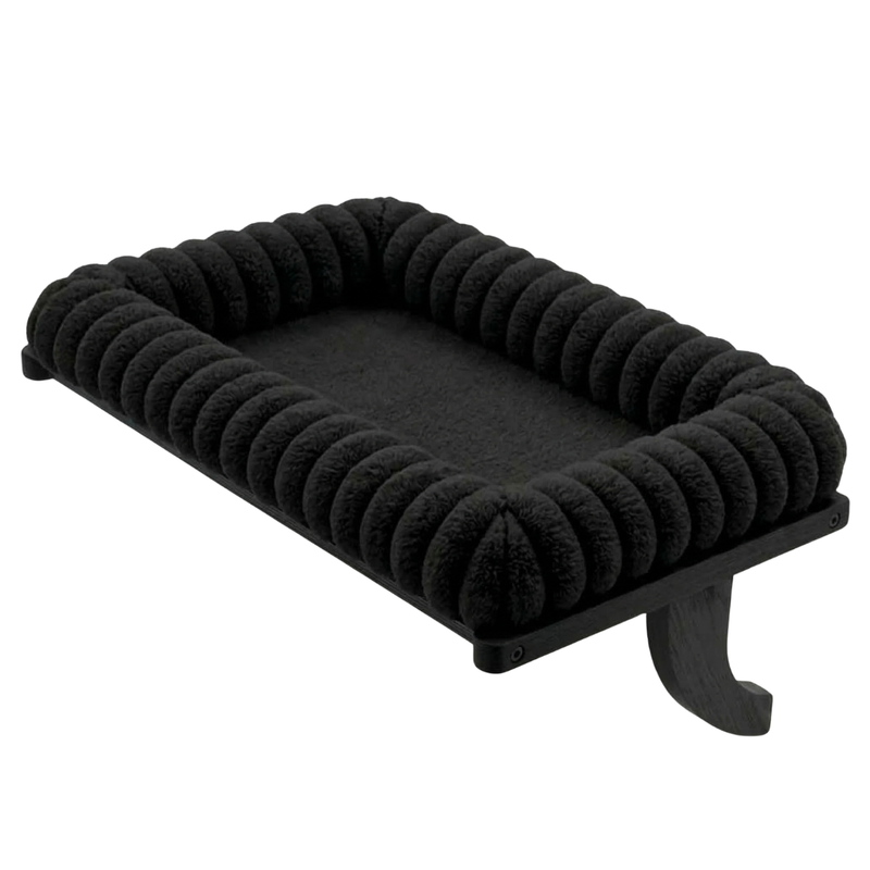 Cat Window Sill Perch with Zipper Cushion, Wood and Metal Frame