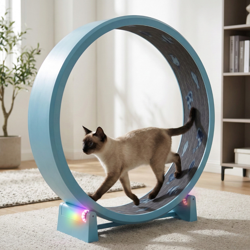 Cat Exercise Wheel 48 in Diameter with Black Felt Traction Pads