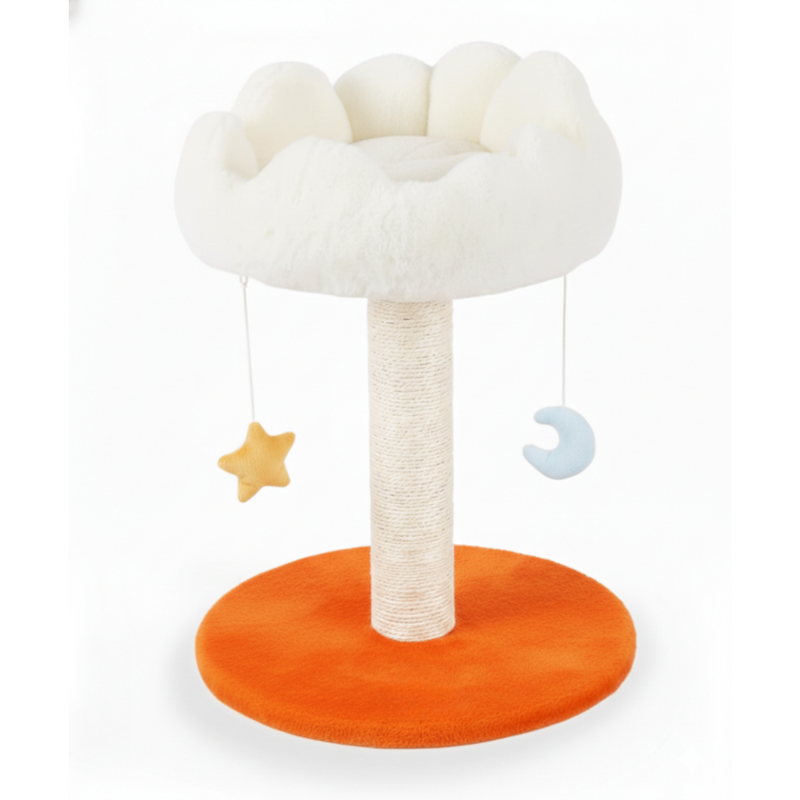 Cloud Cat Tree Tower with Scratching Post, Bed, and Hanging Toy