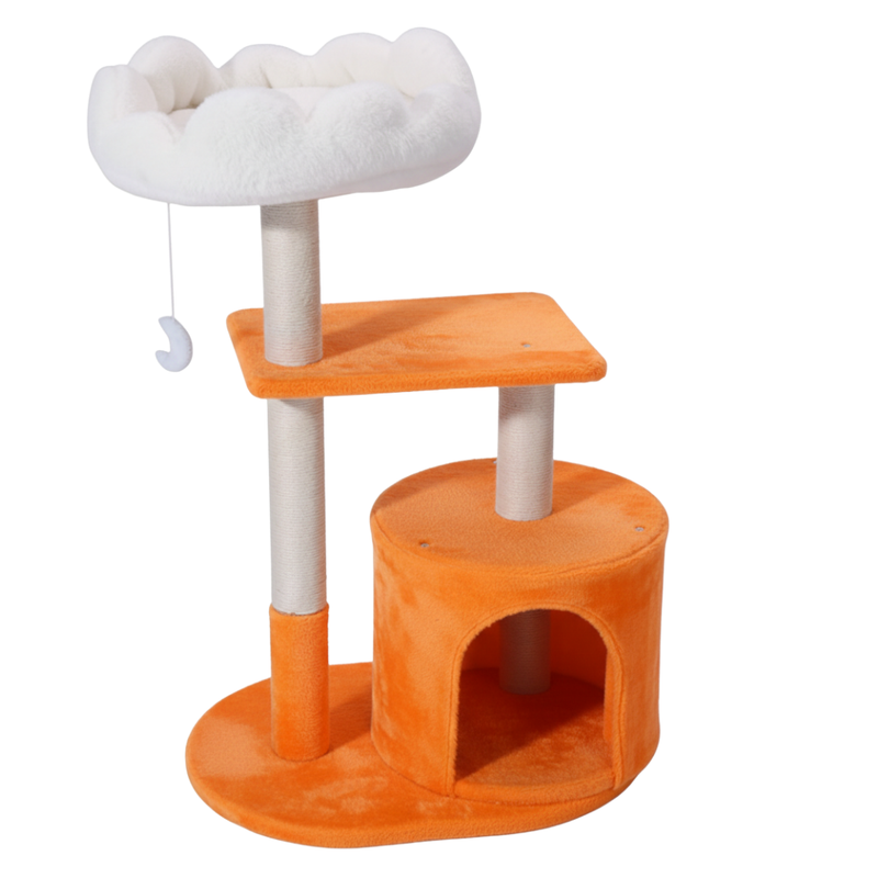 Cloud Cat Tree Tower with Scratching Post, Bed, and Hanging Toy