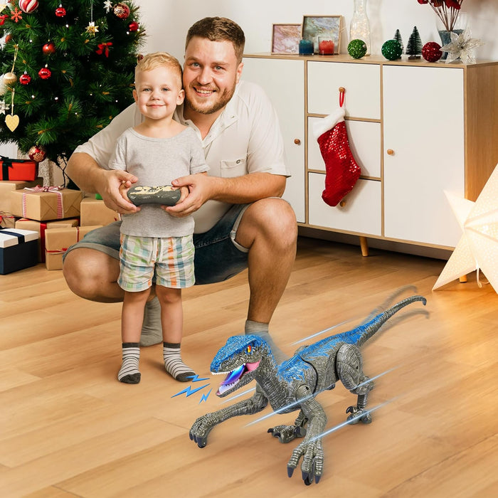 Remote Control Dinosaur Velociraptor Toy with Lights and Sounds