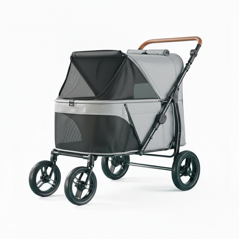 Dog Stroller for Large Pets Up to 110 lb with Mesh Canopy All-Terrain