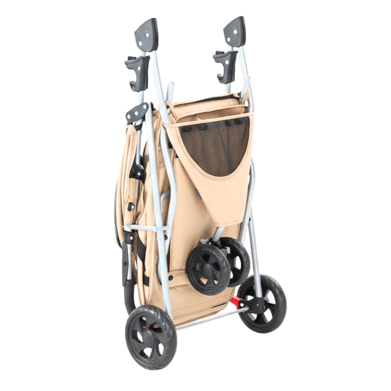 Dog & Cat Pet Stroller with Foldable Frame, Canopy and Basket