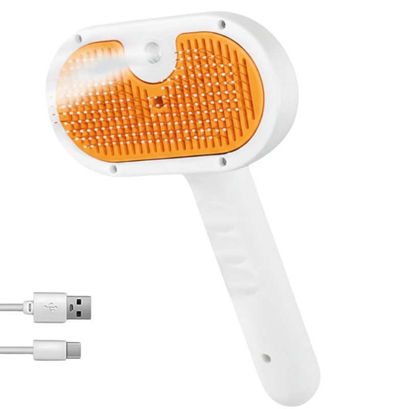 Dog & Cat Steam Grooming Brush with Mist Spray and Self-Cleaning