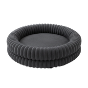 Donut Shaped Pet Bed, Round with Raised Edge and Anti-Slip Base