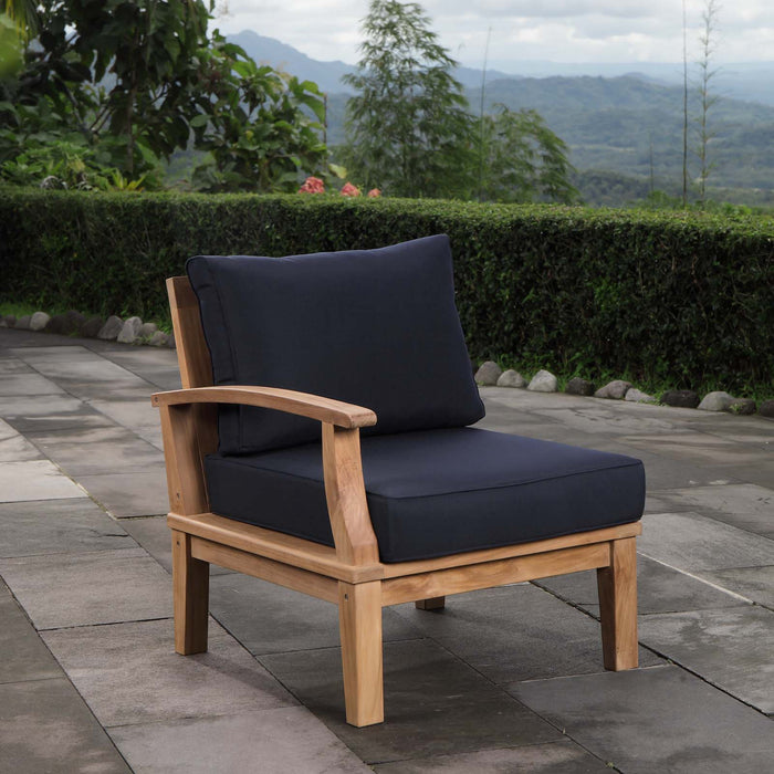 Marina Outdoor Patio Teak Left-Facing Sofa