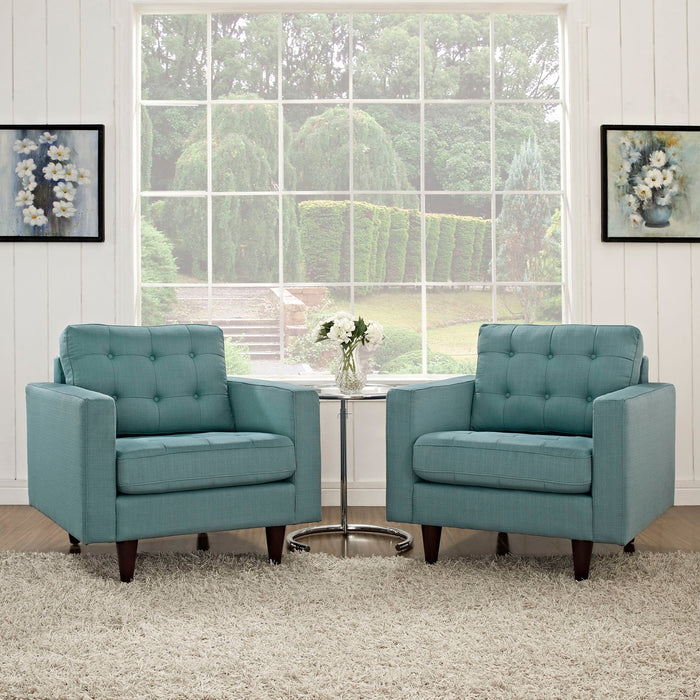 Empress Armchair Upholstered Fabric Set of 2