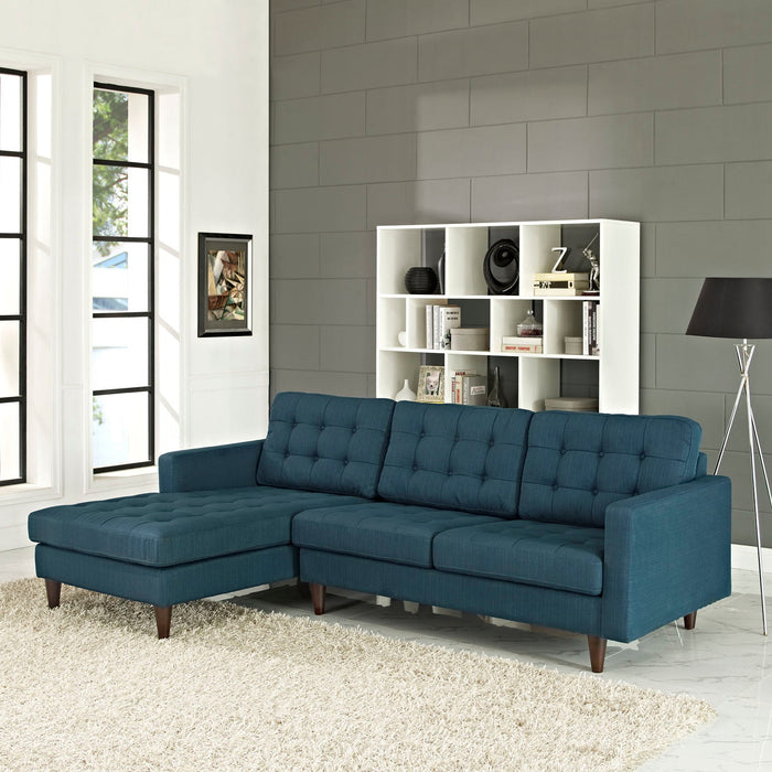 Empress Left-Facing Upholstered Fabric Sectional Sofa