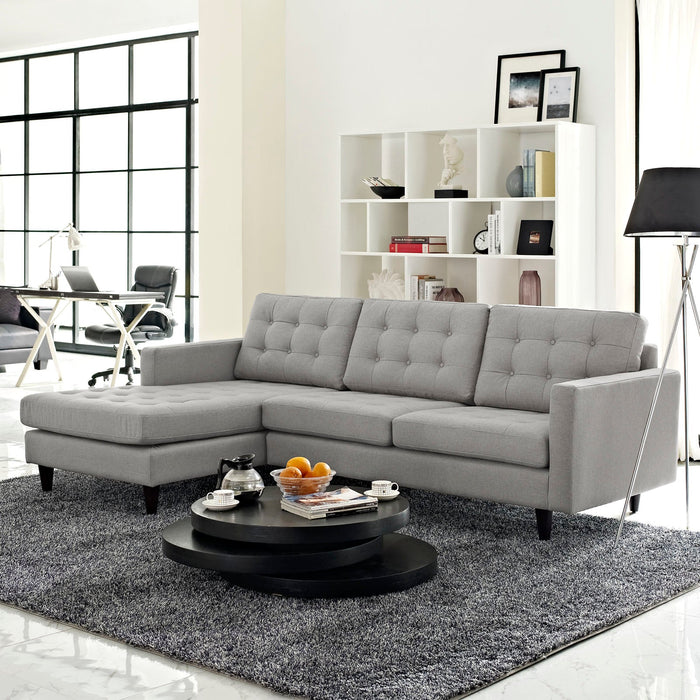 Empress Left-Facing Upholstered Fabric Sectional Sofa