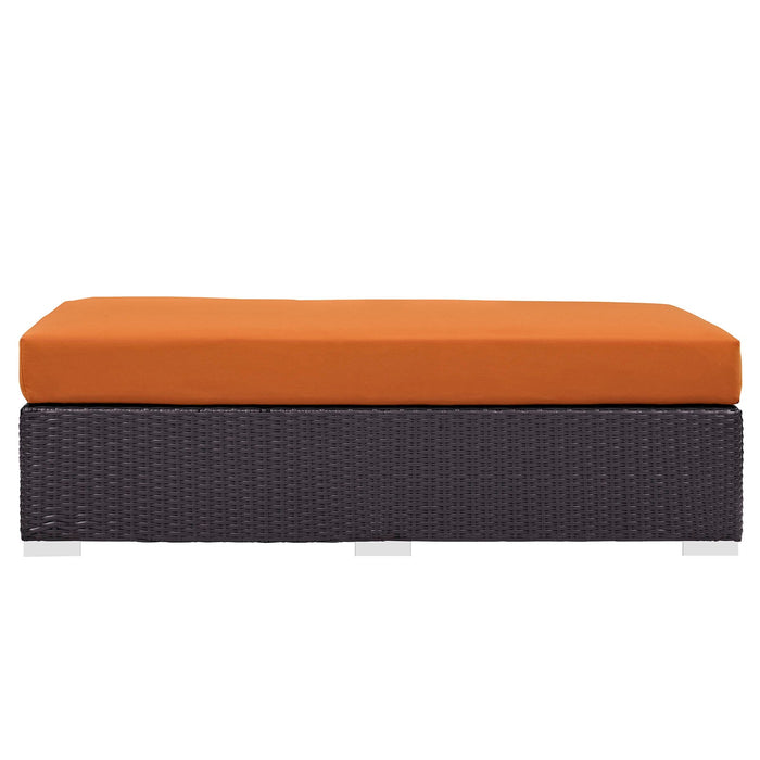 Convene Outdoor Patio Fabric Rectangle Ottoman