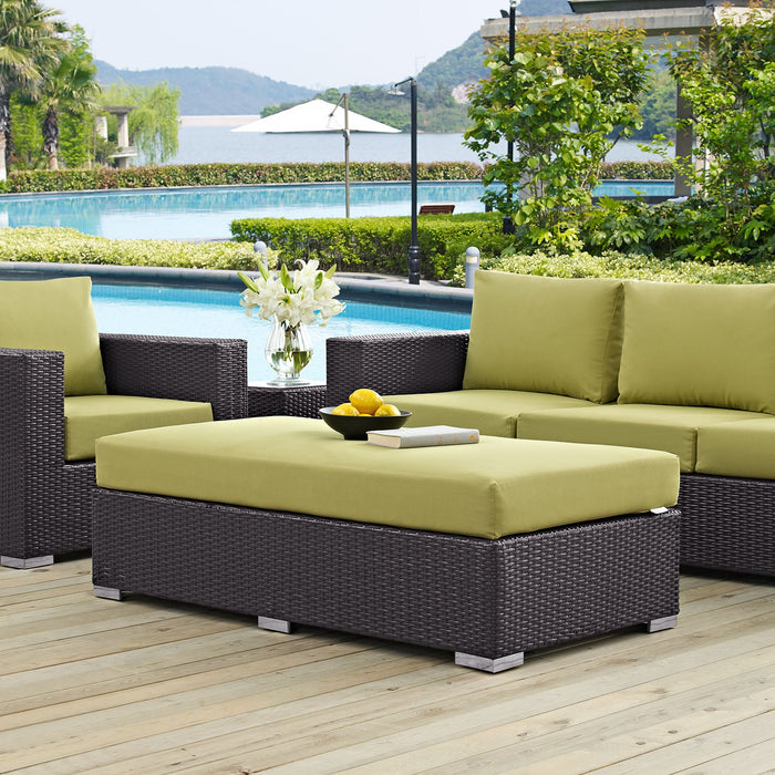 Convene Outdoor Patio Fabric Rectangle Ottoman