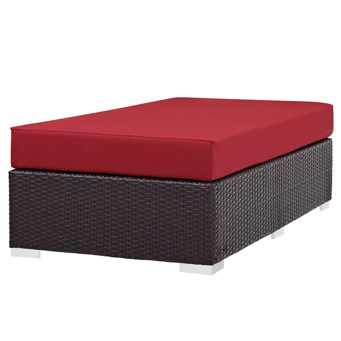 Convene Outdoor Patio Fabric Rectangle Ottoman