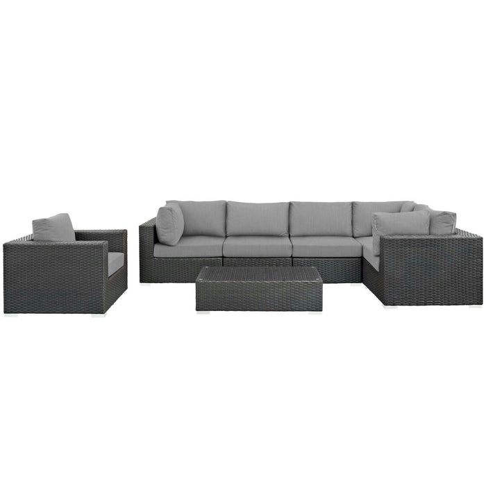 Sojourn 7 Piece Outdoor Patio Sunbrella® Sectional Set