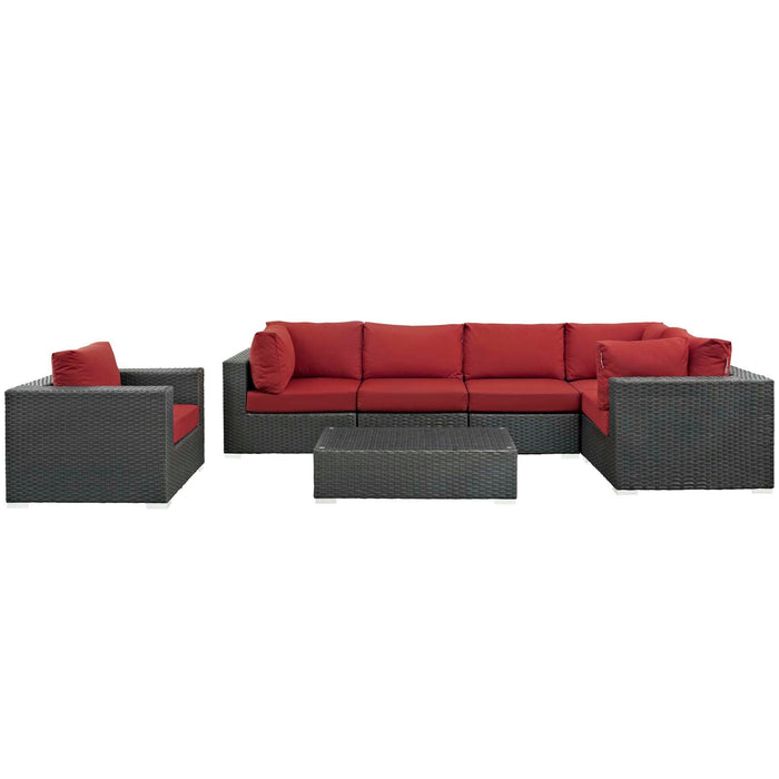 Sojourn 7 Piece Outdoor Patio Sunbrella® Sectional Set