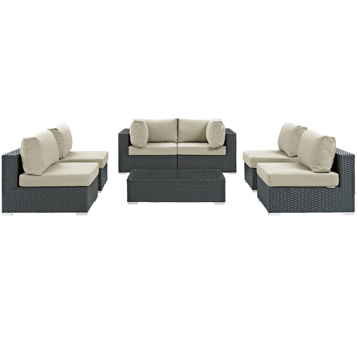 Sojourn 7 Piece Outdoor Patio Sunbrella® Sectional Set