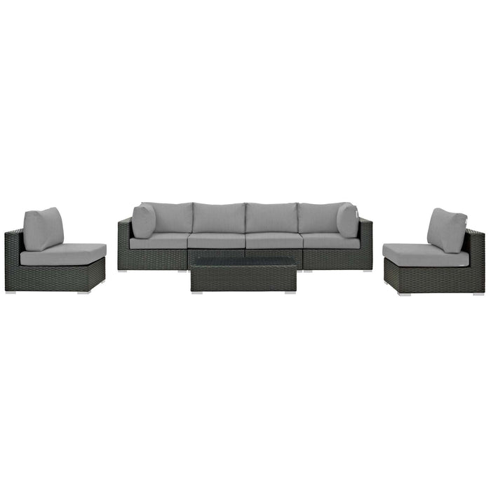 Sojourn 7 Piece Outdoor Patio Sunbrella® Sectional Set