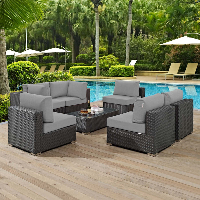 Sojourn 7 Piece Outdoor Patio Sunbrella® Sectional Set