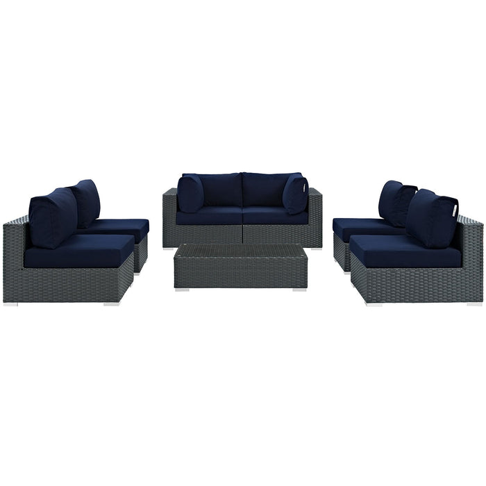 Sojourn 7 Piece Outdoor Patio Sunbrella® Sectional Set