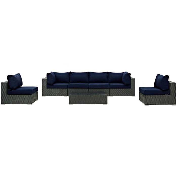 Sojourn 7 Piece Outdoor Patio Sunbrella® Sectional Set