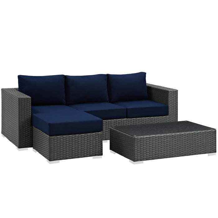 Sojourn 3 Piece Outdoor Patio Sunbrella® Sectional Set