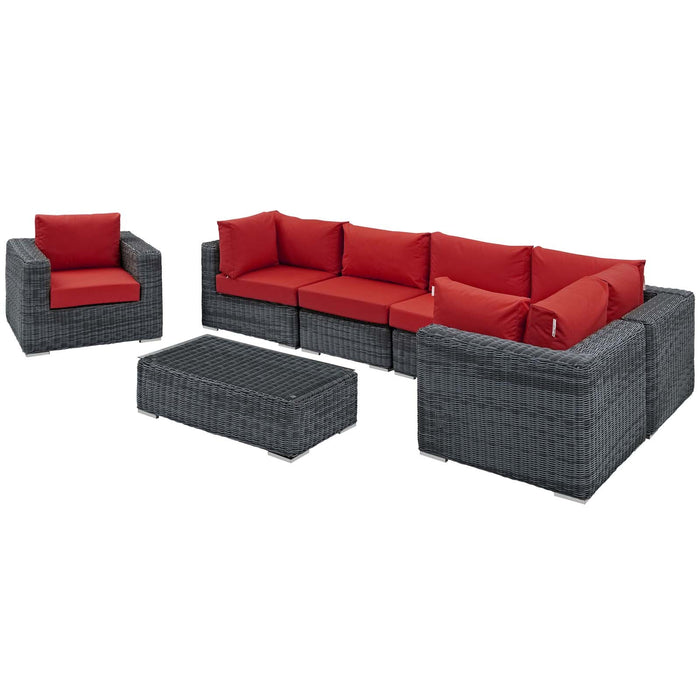 Summon 7 Piece Outdoor Patio Sunbrella® Sectional Set