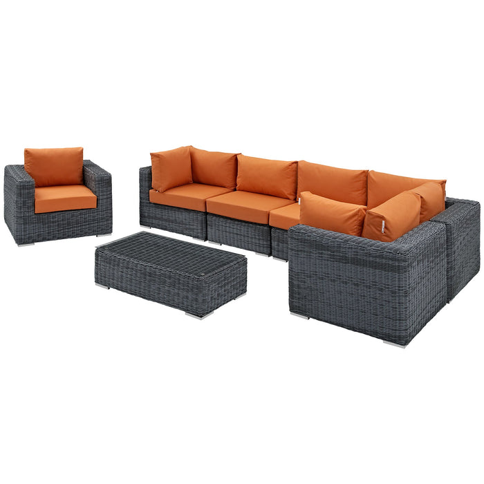 Summon 7 Piece Outdoor Patio Sunbrella® Sectional Set