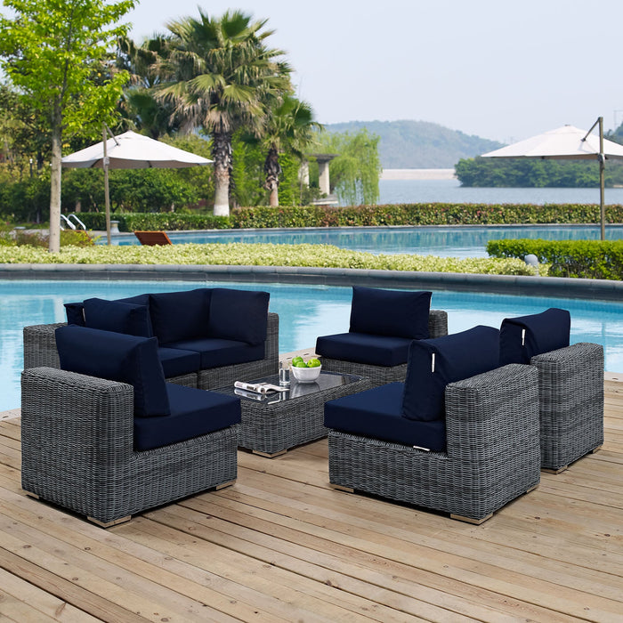 Summon 7 Piece Outdoor Patio Sunbrella® Sectional Set