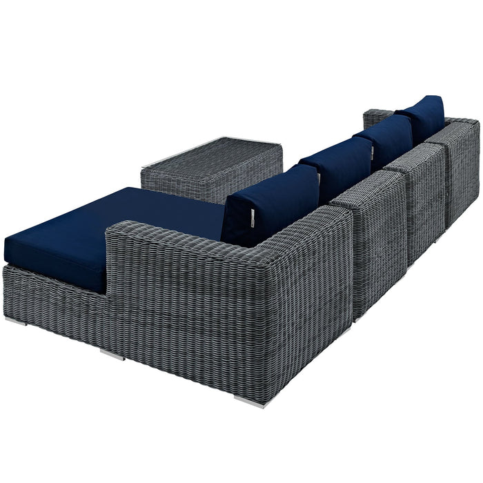 Summon 5 Piece Outdoor Patio Sunbrella® Sectional Set