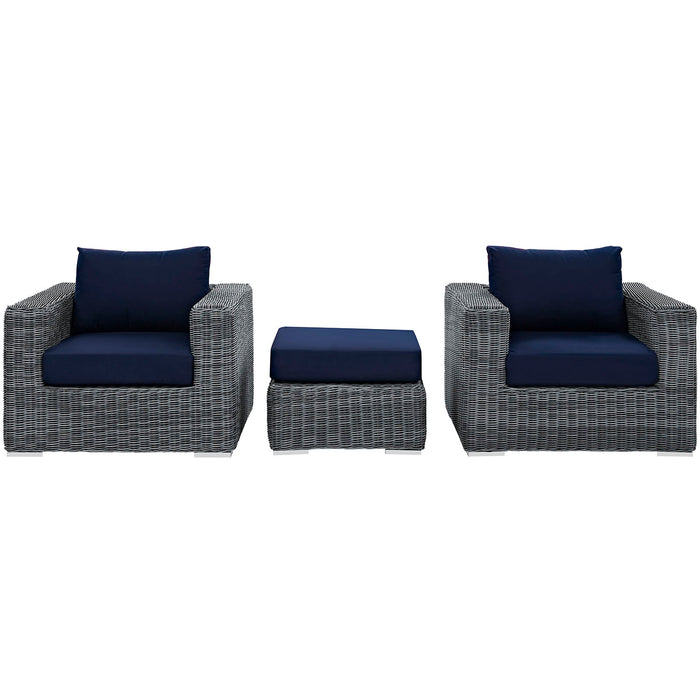 Summon 3 Piece Outdoor Patio Sunbrella® Sectional Set