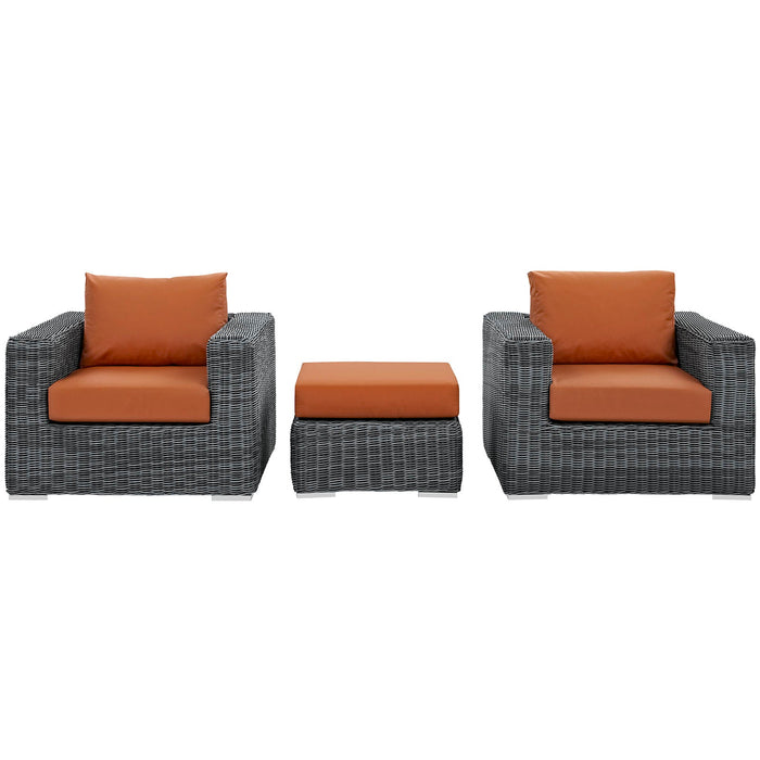 Summon 3 Piece Outdoor Patio Sunbrella® Sectional Set