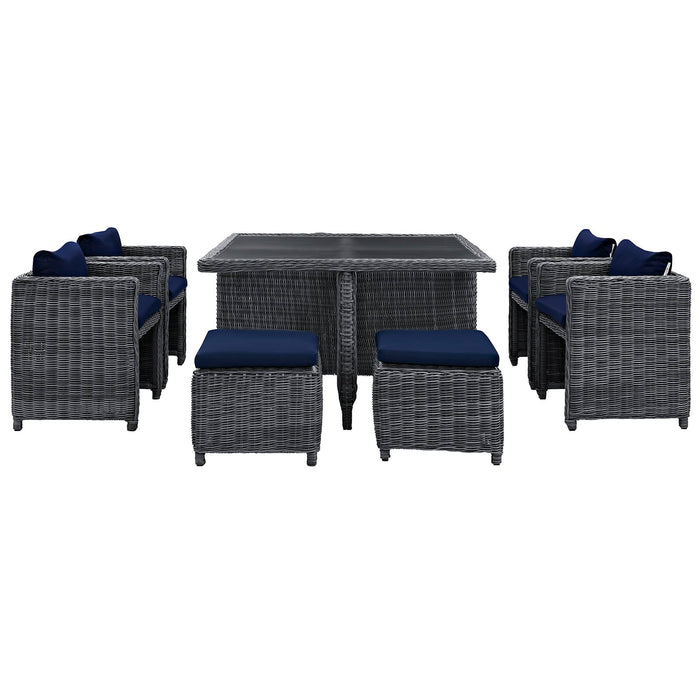 Summon 9 Piece Outdoor Patio Sunbrella® Dining Set