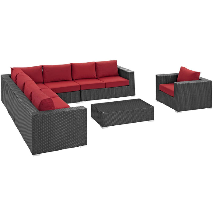 Sojourn 7 Piece Outdoor Patio Sunbrella® Sectional Set