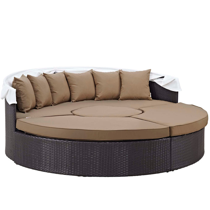 Convene Wicker Rattan Outdoor Patio Canopy Sectional Daybed