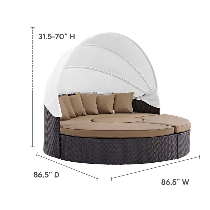 Convene Wicker Rattan Outdoor Patio Canopy Sectional Daybed