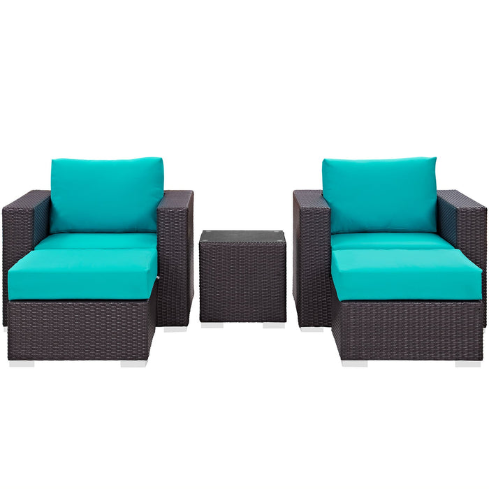 Convene 5 Piece Outdoor Patio Sectional Set