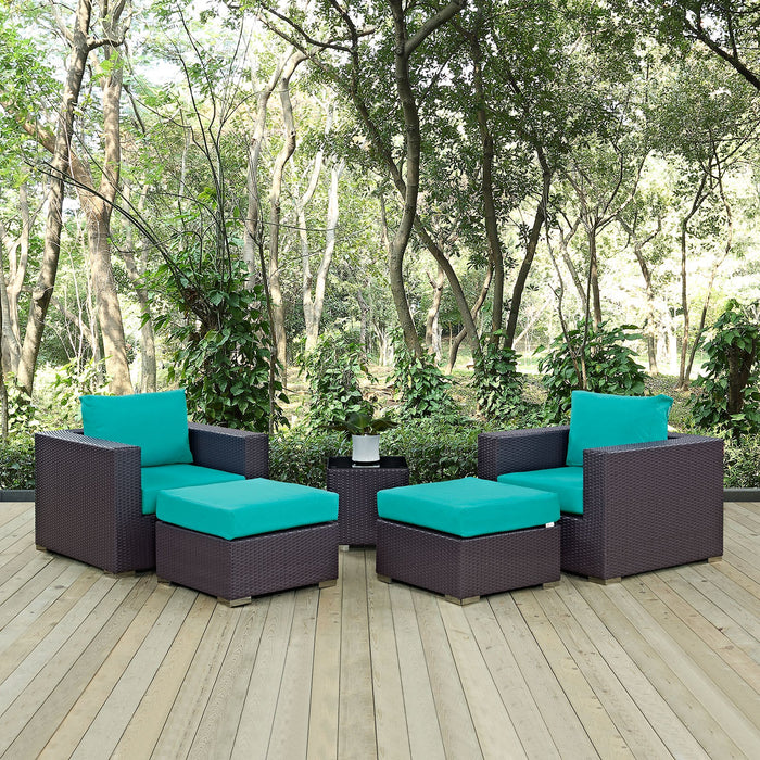 Convene 5 Piece Outdoor Patio Sectional Set