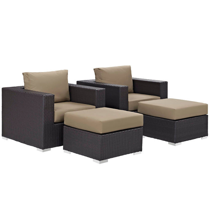 Convene 4 Piece Outdoor Patio Sectional Set