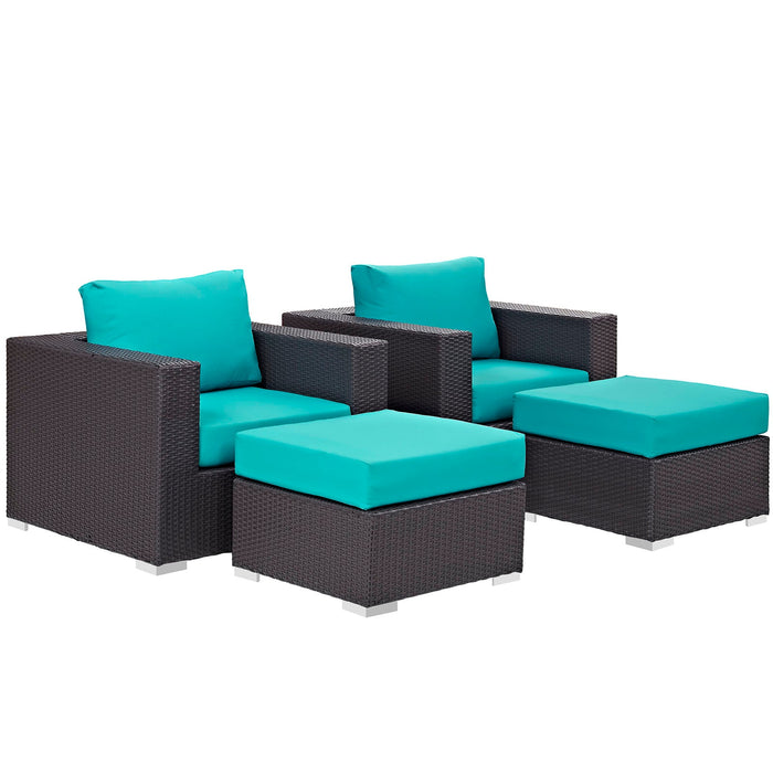 Convene 4 Piece Outdoor Patio Sectional Set