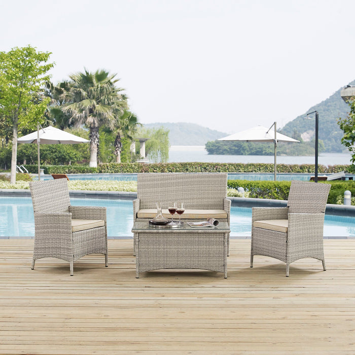 Bridge 4 Piece Outdoor Patio Patio Conversation Set