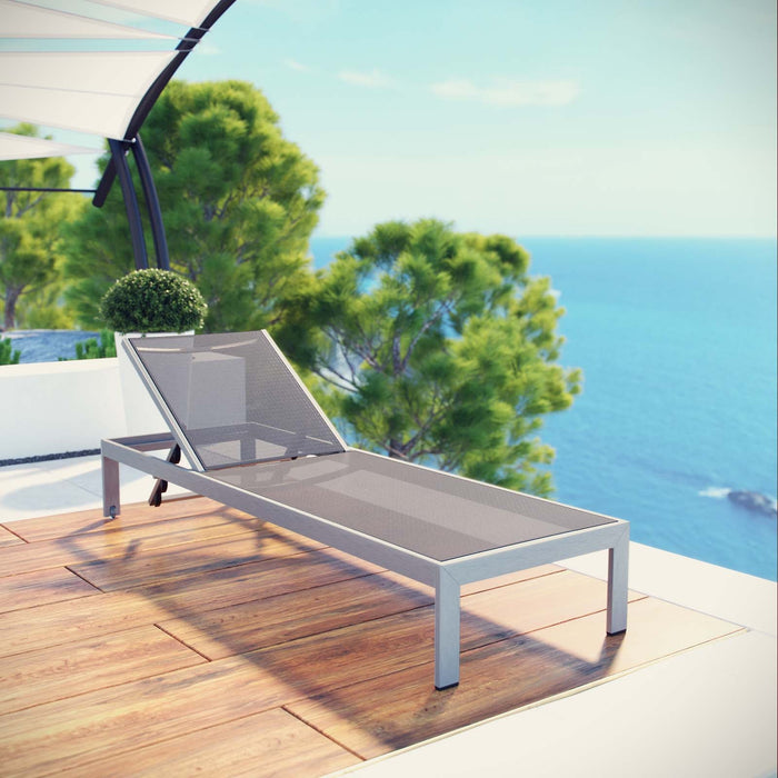 Shore Outdoor Patio Aluminum Mesh Chaise