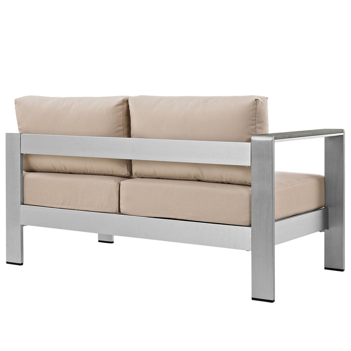 Shore Left-Arm Corner Sectional Outdoor Patio Aluminum Loveseat