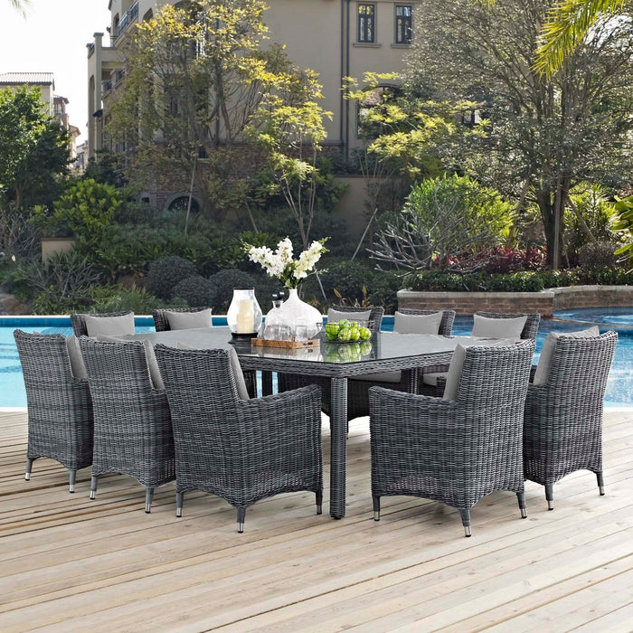 Summon 11 Piece Outdoor Patio Sunbrella® Dining Set