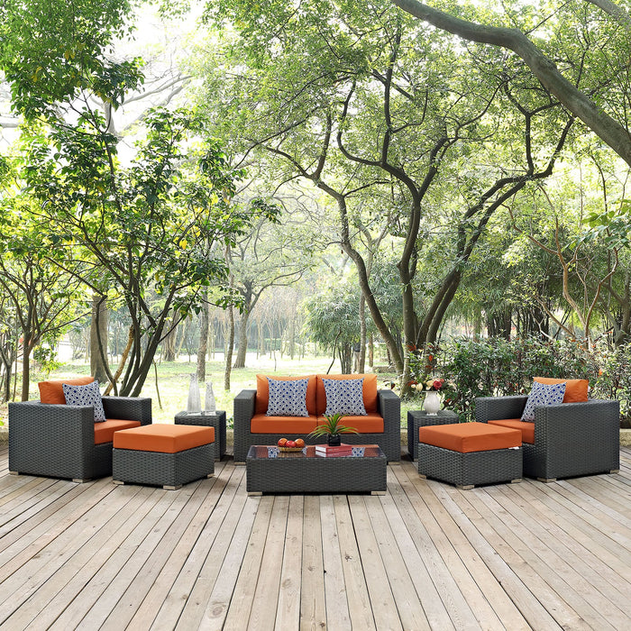 Sojourn 8 Piece Outdoor Patio Sunbrella® Sectional Set