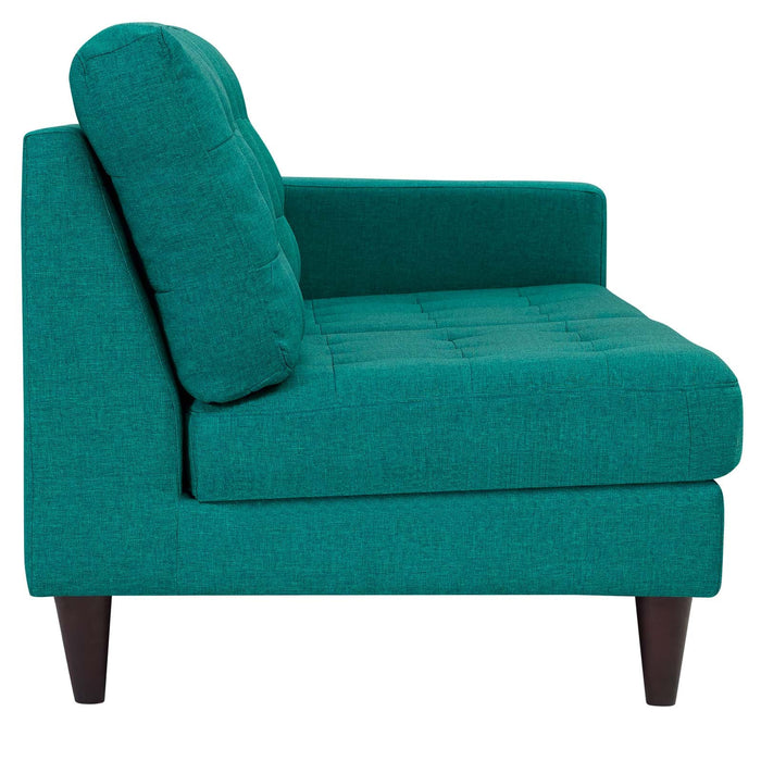 Empress Right-Facing Upholstered Fabric Loveseat